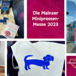 Eine Bildercollage mit Büchern und Bildern von der Mainzer Minipressen-Messe 2023